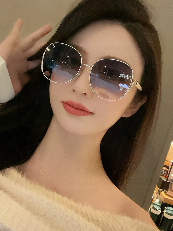 SIGNATURE ROUND SUNGLASSES L8638 IN METAL