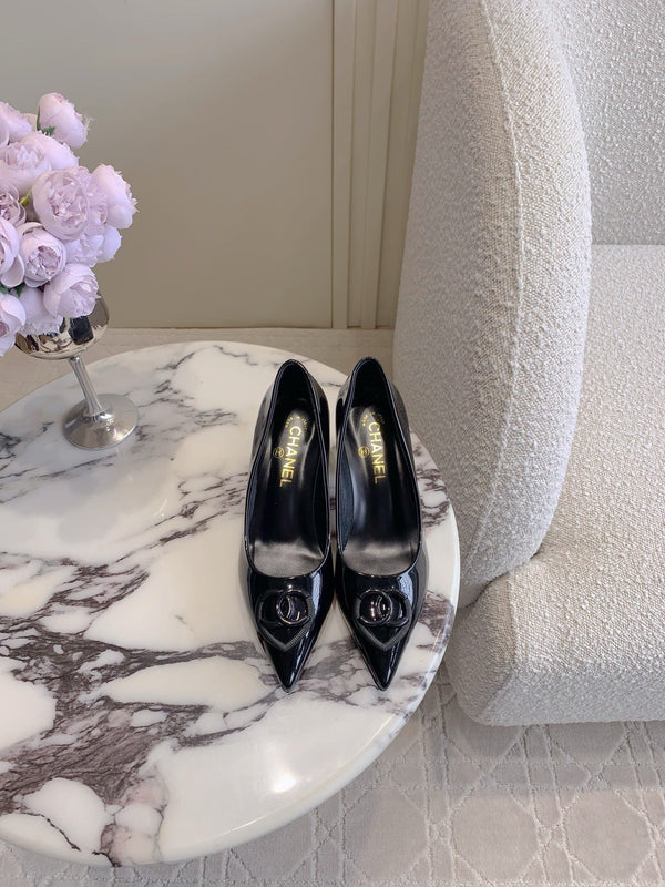 HIGH PUMP 65 MM IN BLACK PATENT CALFSKIN