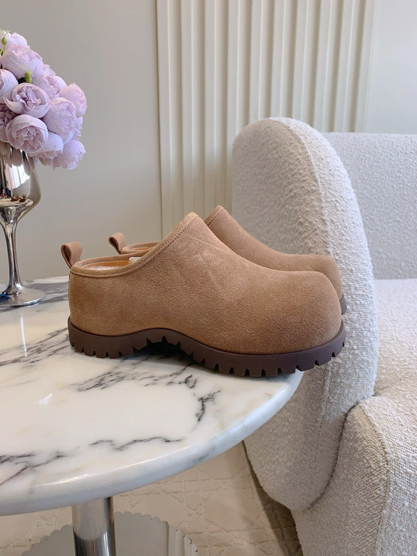 UGG Tazz Slippers Brown Wool Suede Fleece Lining 516913