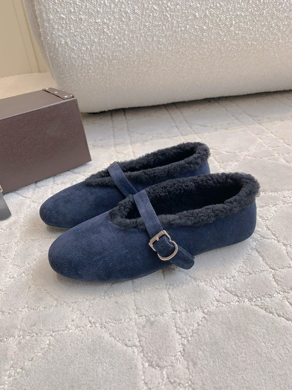 Alaia 2025 Ballet Flat Blue Suede Wool 557376