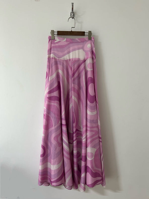 Pucci 26s Stella-Print Silk Maxi Dress Hot Pink Silk 391092