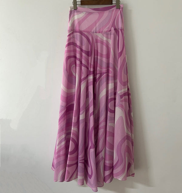 Pucci 26s Stella-Print Silk Maxi Dress Hot Pink Silk 391092