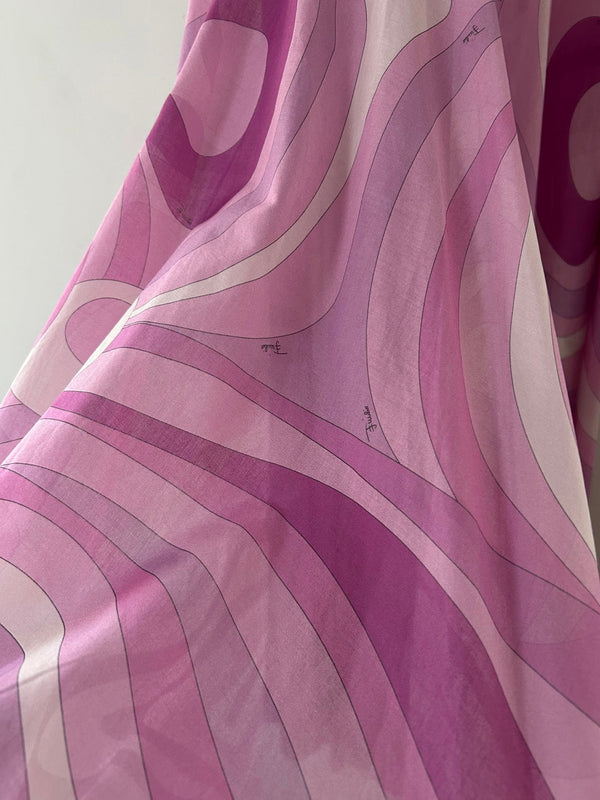 Pucci 26s Stella-Print Silk Maxi Dress Hot Pink Silk 391092