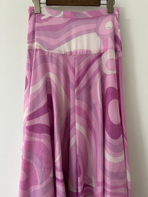 Pucci 26s Stella-Print Silk Maxi Dress Hot Pink Silk 391092
