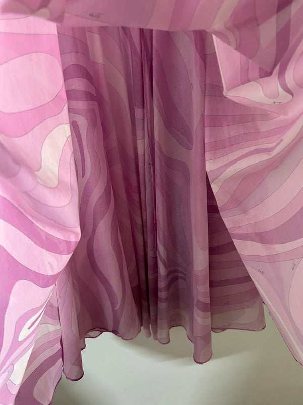 Pucci 26s Stella-Print Silk Maxi Dress Hot Pink Silk 391092