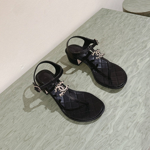 cc sandal 45 black lambskin