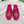 FLAT MULES IN DEEP PINK SMOOTH CALFSKIN GOLD BUCKLE