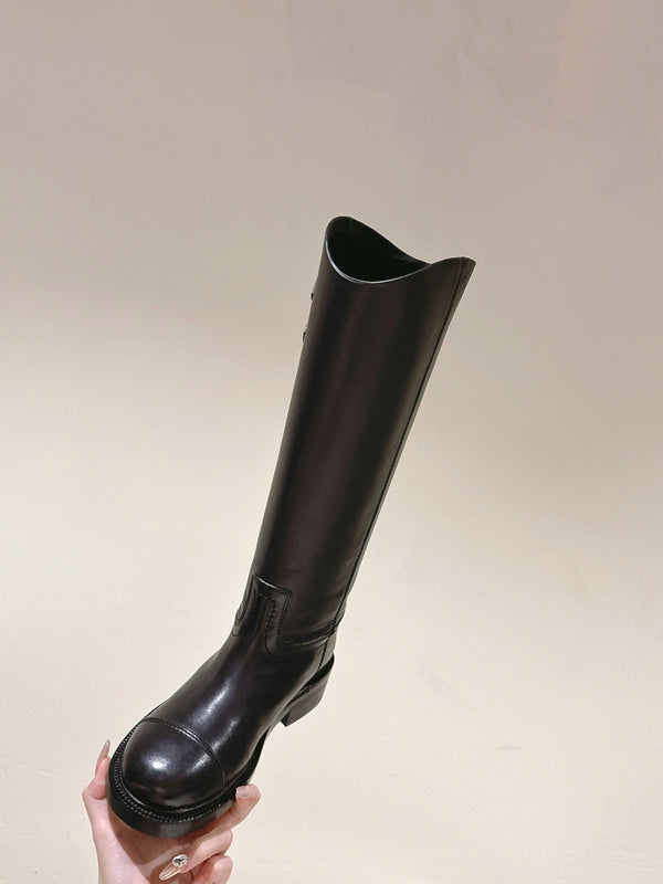 CC HIGH BOOTS BLACK CALFSKIN 768996