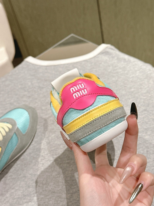 Miu Gymnasium Sneakers Mulitcolor Technical Fabric & Suede 445727