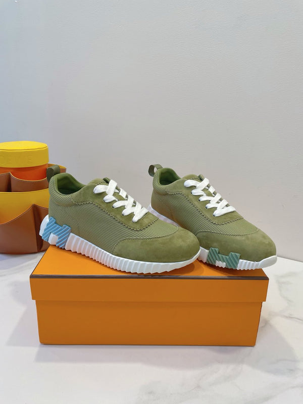 HM Bouncing sneaker Asparagus Green Fabric with Suede 212278