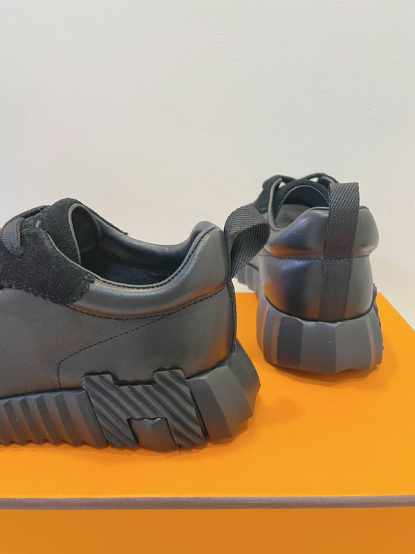 HM Bouncing sneaker Black Calfskin and Suede 212289