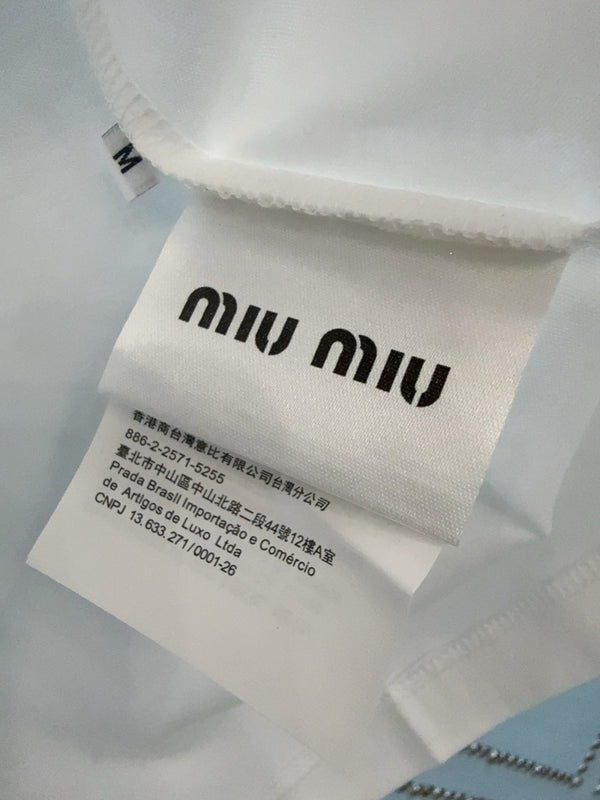 Miu SS26 Rhinestone T-Shirt Cotton 351328