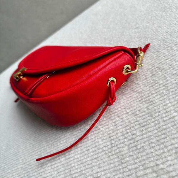 CL Halfmoon Triomphe Small Bag 25cm Red Lambskin