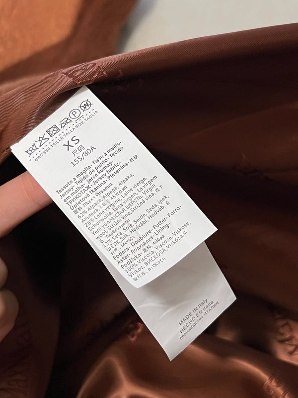 Max Mara 26s Teddy Bear Long Coat Camel Alpaca Wool Silk 429254
