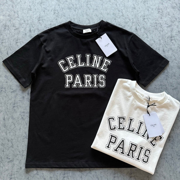 Celine SS26 Letter Print Short-Sleeve Tee Cotton 350456