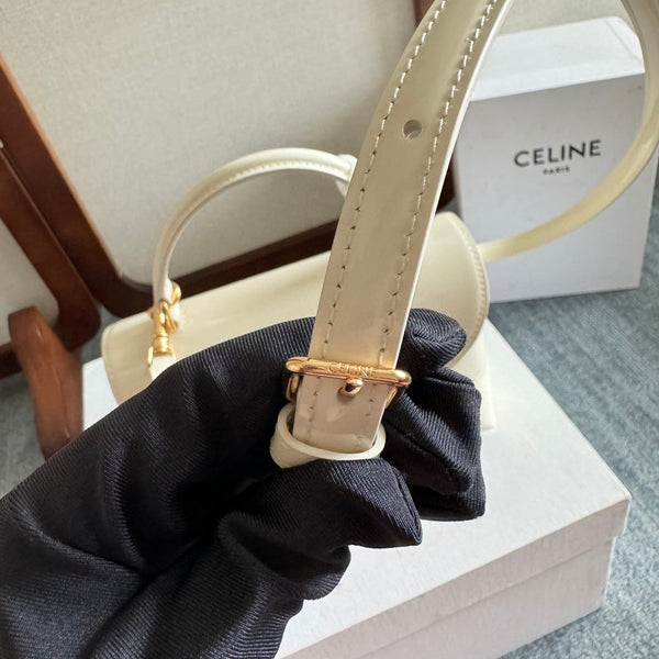 TEEN NINO BAG 20 IN WHITE GLOSSY CALFSKIN GOLD HARDWARE