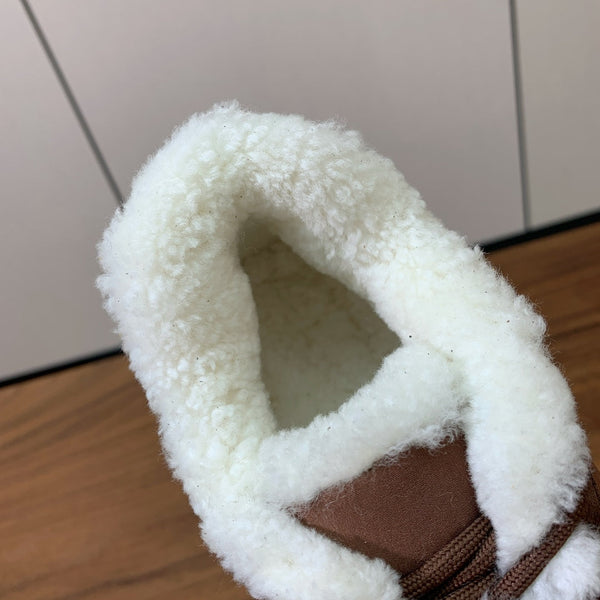 LP 26s Flexy Walk Sneakers 3cm Chocolate Suede Shearling 110920