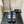 mule sandal 95 blue quilted waxed leather