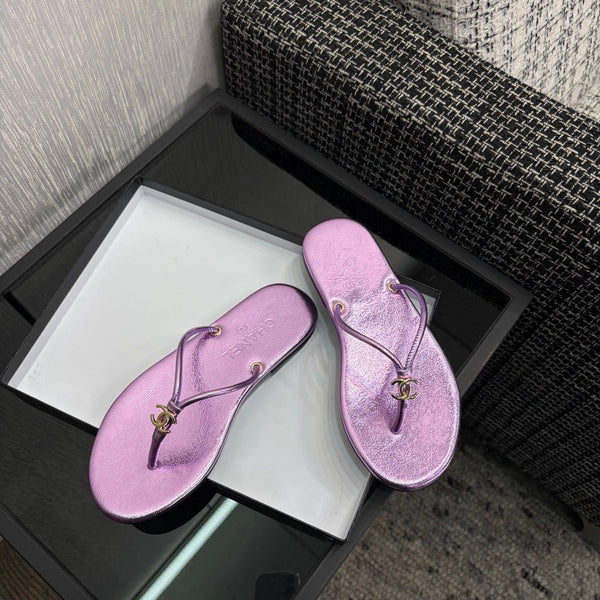 CC 2026 Thong Sandal Purple Metalic Calfskin 826184