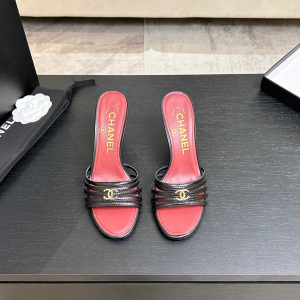 CC Métiers d’art 26s Mules 6cm Black Leather 847252