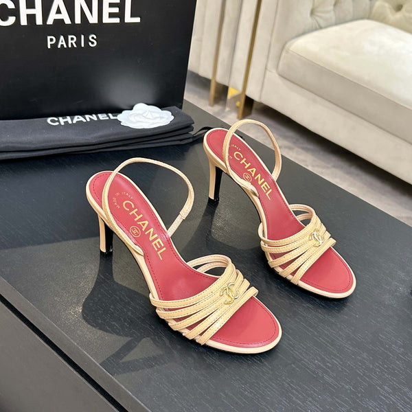 CC Métiers d’art 26s Sandal 6cm Beige Leather 847255