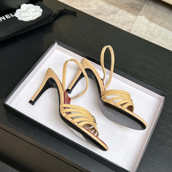 CC Métiers d’art 26s Sandal 6cm Beige Leather 847255