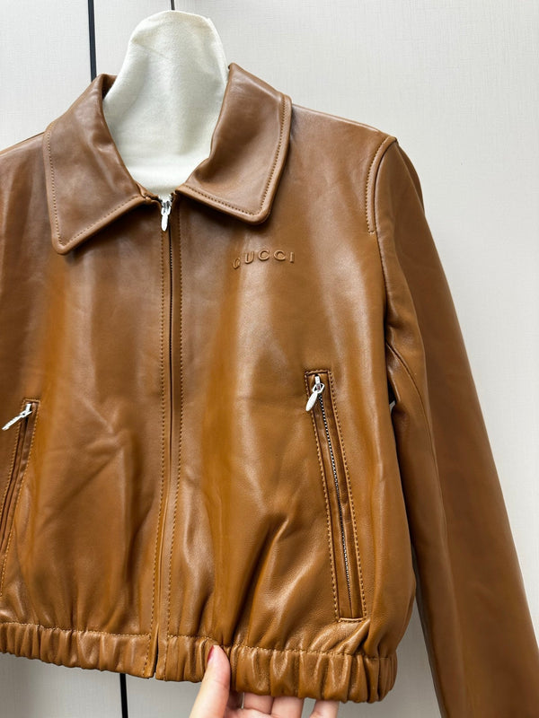GG 26s Crop/Cropped Jacket Leather 420981
