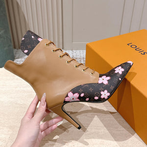 LV AW25 Ankle Boot Brown Monogram Canvas & Plain Calf Leather 555616