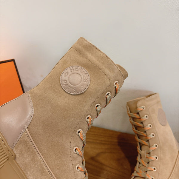 HM 26S Fresh Ankle Boots 4cm Light Beige Suede 110599