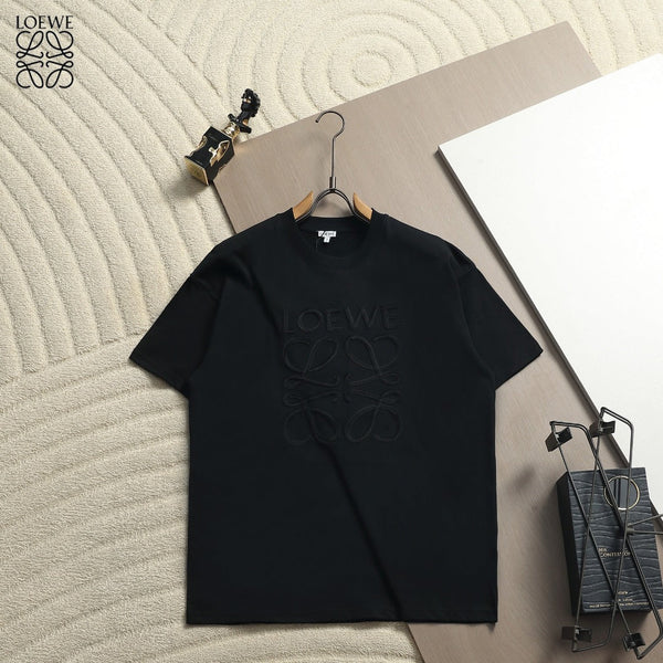Loewe Men Logo Loose-Fit T-Shirt Black Cotton