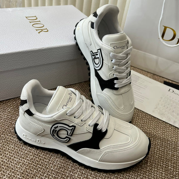 C'est Dior Sneaker White Black Lamskin