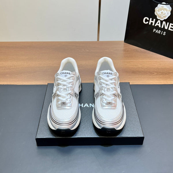 CC Sneaker In White Mesh Fabric Print Logo 149838