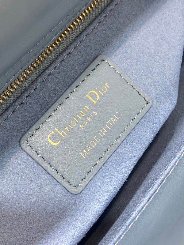 Lady Bag 20cm Celeste Blue Grey Lambksin
