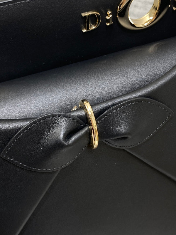 Dior 2025 Bow Bag 28cm Black Leather 272519
