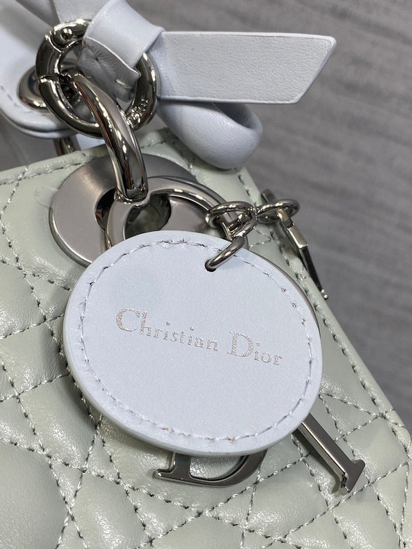 CD 2026 Mini Lady Dior Bag Grey Charcoal Lambskin 286581