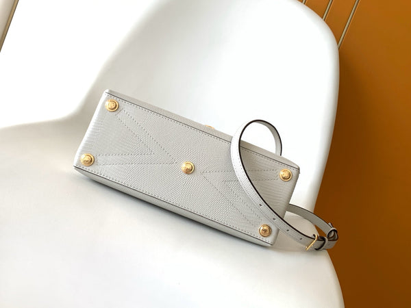 LV 25s Rose Des Vents Handbag 27cm White Lizard GHW