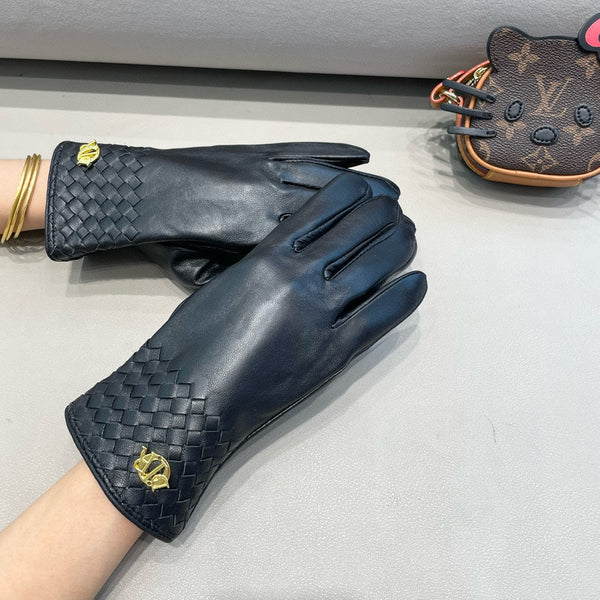 TOUCHSCREEN GLOVES WITH COUPLES EDITON IN BLACK LAMBSKIN 398765