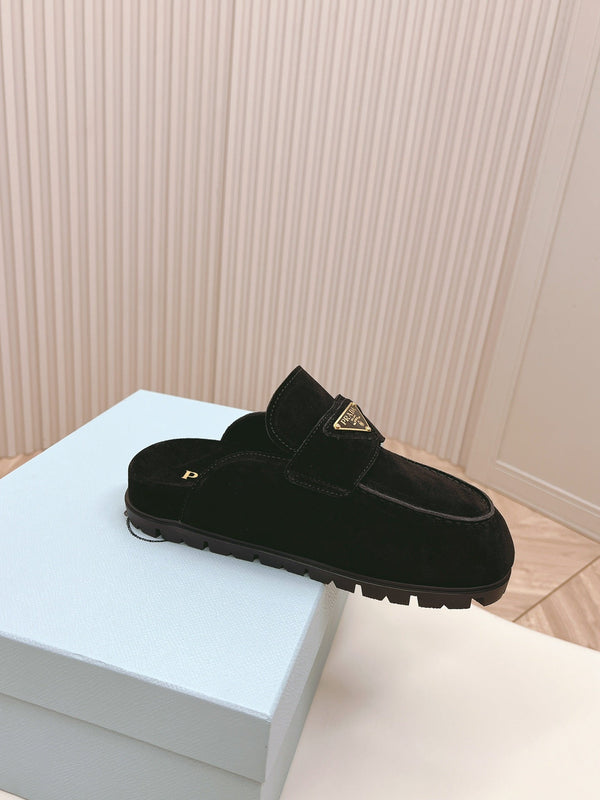 PRA SABOTS MULES BLACK SUEDE