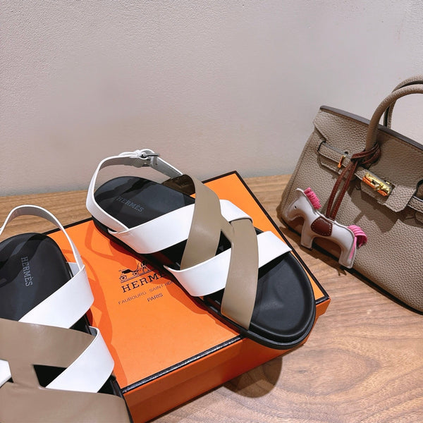 HM 25 Heracles Sandal White Nude Calfskin