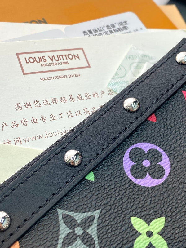LV x TM Pochette Accessoires 22cm Black Muticolor Monogram Canvas