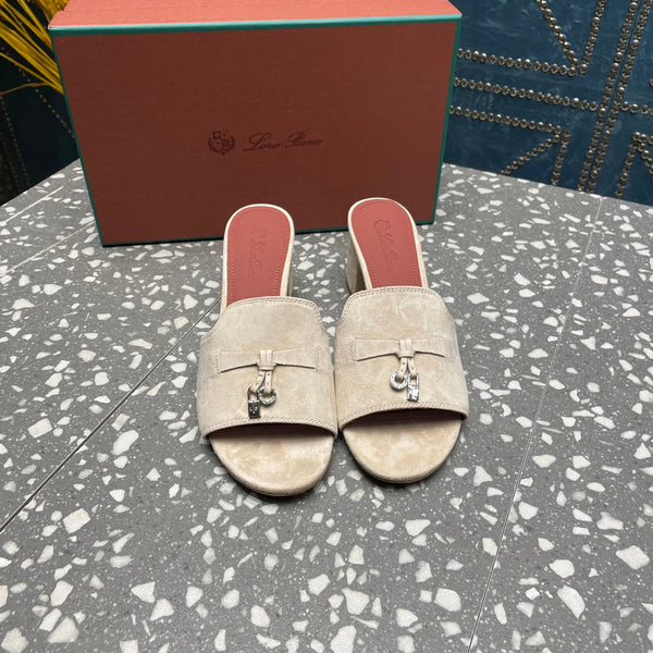 Summer Charms Mules 50 Beige Suede Salmon Lambskin