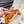 HM ROULIS SILVER BUCKLE & REVERSIBLE ORANGE LEATHER STRAP 13MM