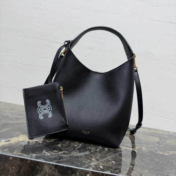 CL Small Hobo Black Supple Smooth Calfskin