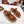 TWO-STRAP SANDALS IN BRONZE BROWN CALFSKIN