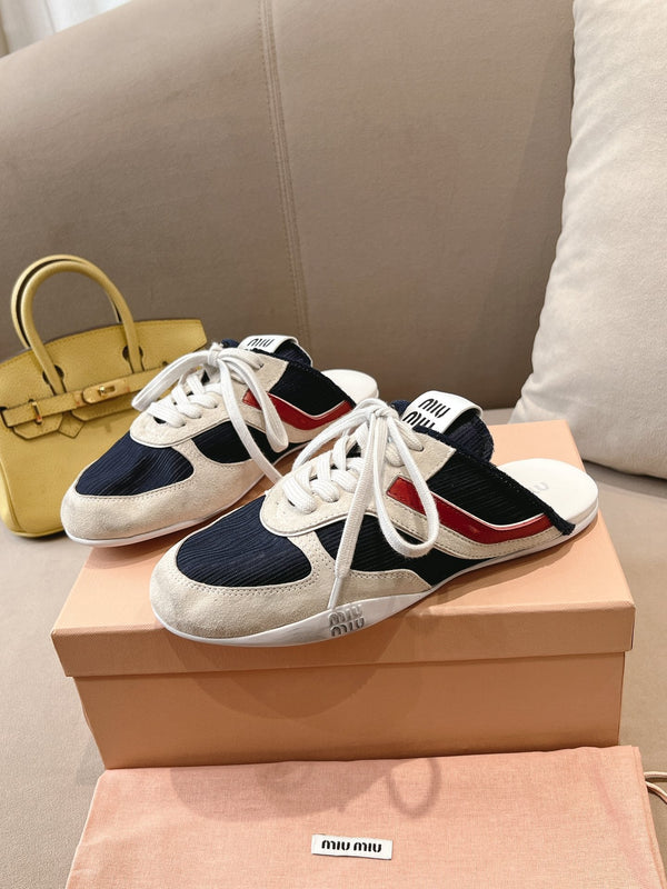 Miu x NB 530 SL Mules Black Grey Mesh Suede 642507