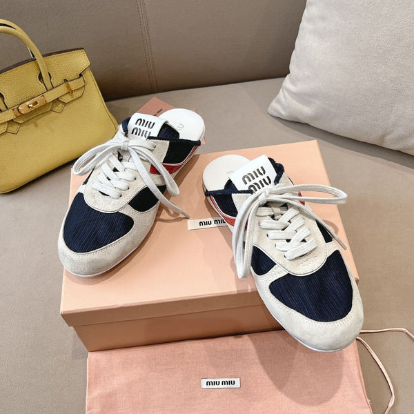 Miu x NB 530 SL Mules Black Grey Mesh Suede 642507