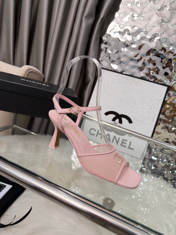 CC 2026B Métiers d'Art Sandals Light Pink Mesh Leather 970171