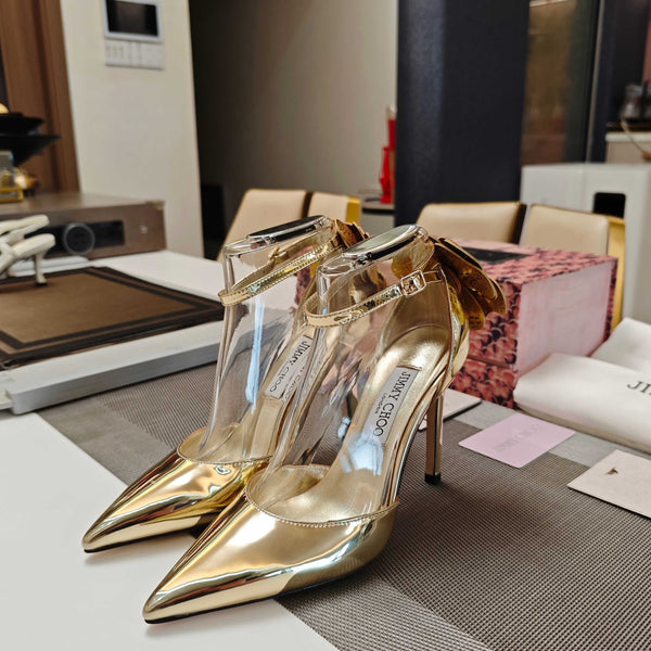 JC Marja Pumps 10cm Gold Metallic Leather 900899