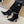 KNEE HIGH BOOTS IN BLACK CALFSKIN AND SEQUINS