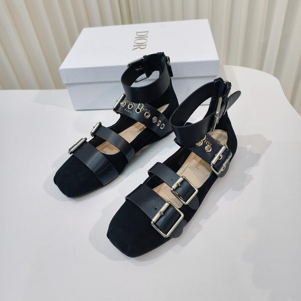 CD 26s Punk Ballet Flats Black Suede 927875